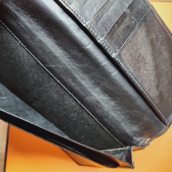 Alfred Men's Bifold Long Bill Wallet Black Leather 7inc x 3.5 Inch - Picture 9 of 10
